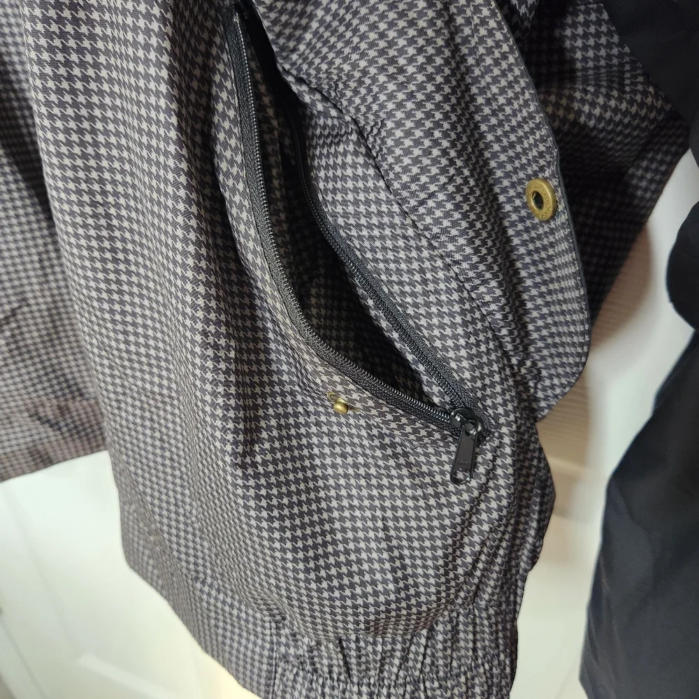 Men's DryJoys By FootJoy Houndstooth Black Beige Rain Golf Jacket Size Large - Picture 14 of 14